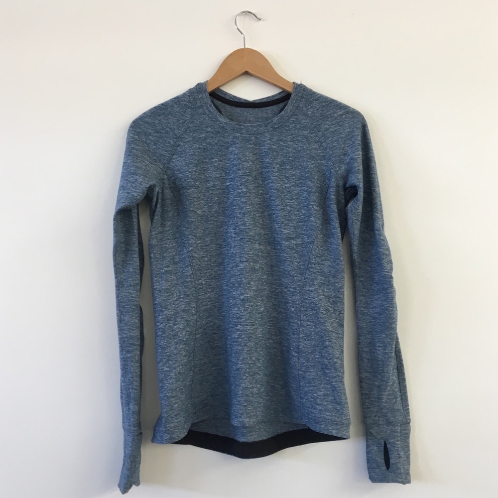 Lululemon Runderful Top Heathered Blue Size 8